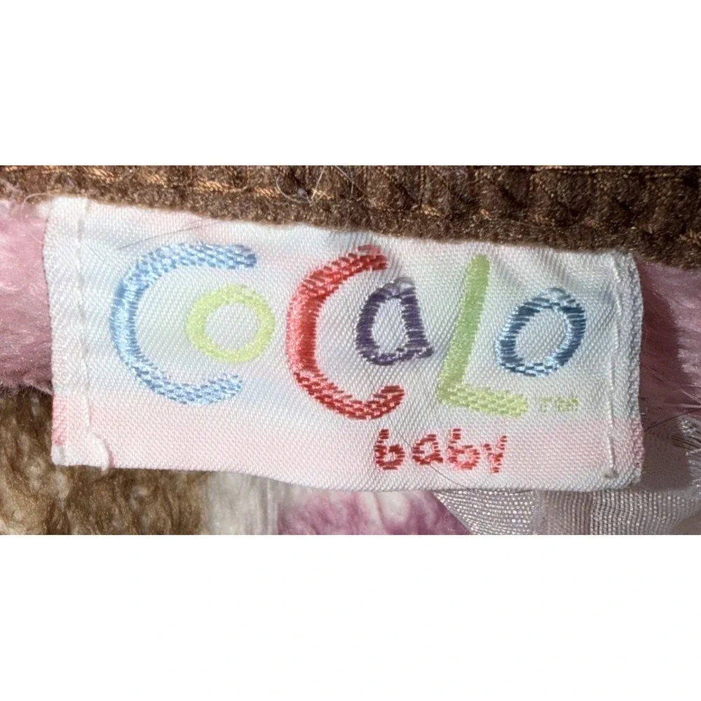Cocalo Baby Pink Safari Animal Fleece Blanket Zebra Giraffe Monkey Hippo 35x41